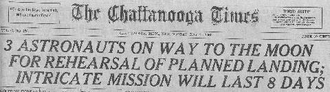 Apollo 10 newspaper headlines