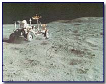 Young in lunar rover