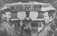 Young and Crippen in  cockpit