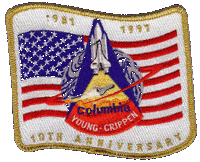 STS-1 10th anniversary patch